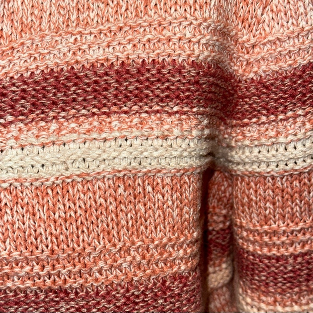 LL Bean Cardigan Size S Striped Button Up Knit Sweater Textured N17 - Picture 3 of 9